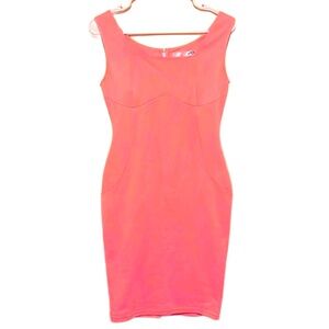 M Pencil Dress Pink Long Back Zipper Sleeveless Bodycon Summer